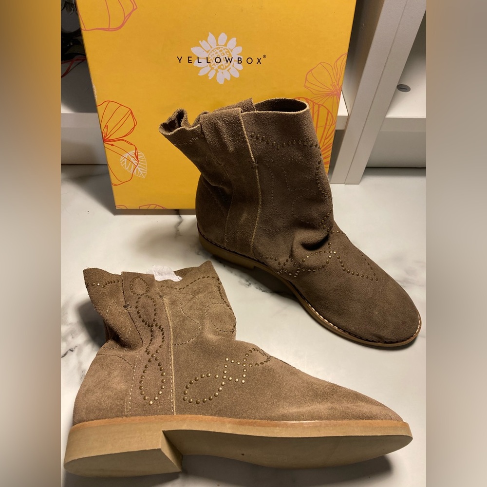 Suede stud slipper boot